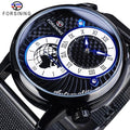 Forsining New Chronograph Sport Watch Waterproof Mesh Band Automatic Watch Luminous Hand Mechanical Wristwatches Montre Homme