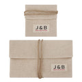 Eco Friendly Linen Flap Pouch with Wreathed Jute String Natural Makeup Skincare Essential Oil Packaging Gift Bag with Logo