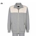 New Trend Custom Mens Cotton Zip up Long Sleeve Color Block Casual Jackets With Zipper Pockets