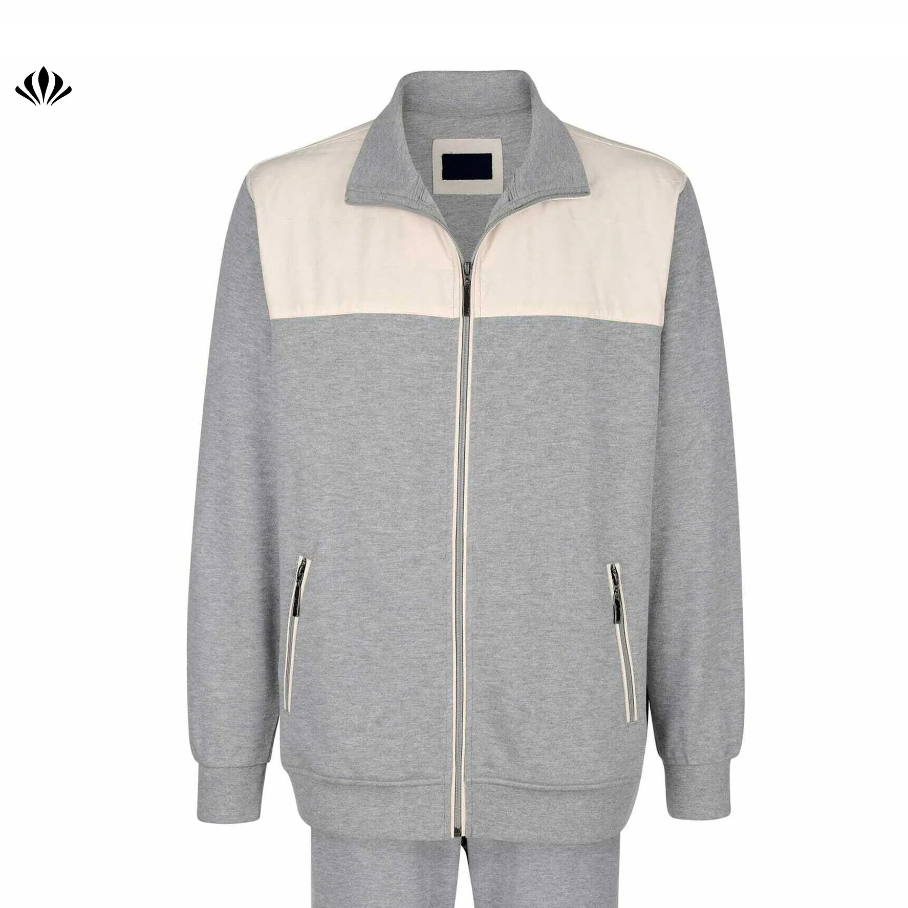 New Trend Custom Mens Cotton Zip up Long Sleeve Color Block Casual Jackets With Zipper Pockets