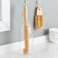Eco Friendly All Nature Household Long Handle Bamboo Wooden Bottle Brush Dish Cleaning Scrub Sisal Palm Kitchen Brush