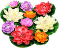 Ornamental Artificial Floating Foam Lotus Flower Water Lily Pad Lifelike Decoration for Home Graduation Mother's Day New Year