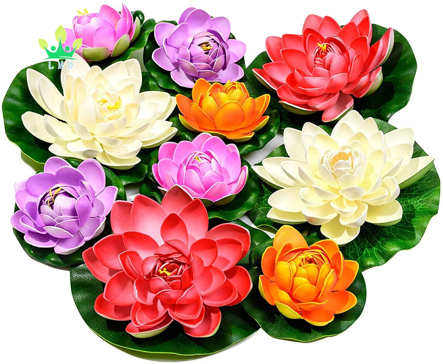 Ornamental Artificial Floating Foam Lotus Flower Water Lily Pad Lifelike Decoration for Home Graduation Mother's Day New Year