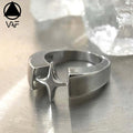VAF New!! ! Popular Trend Cross Star Ring Stainless Steel Fully Polished No Rust No Fading Permanent Ring Kreuz-Stern-Ring