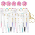 Tube Eyelash Brush With Gold Keychain Glitter Mascara Wand for Women Lash Extension Micro Comb Container Makeup