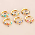 Wholesale Top Trending Stainless Steel Bohemian Women Luxury Zircon Gold Plating Glass Evil Eye Earring