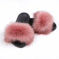 Women's slippers Flat Bottomed fox Fur slippers Girls' Convenient Flat Heeled Sandals Can Be Worn All Year Round