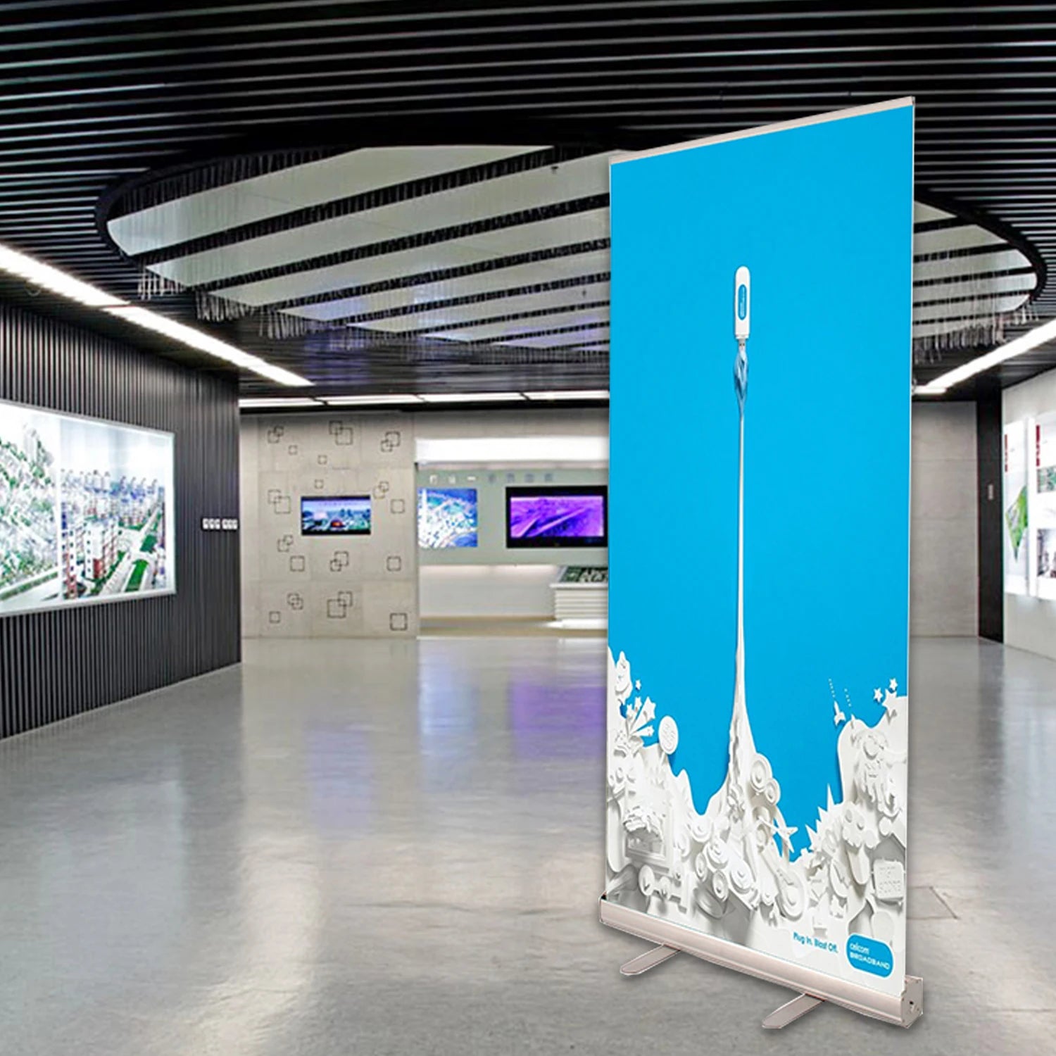 Factory Wholesale Modern Portable Aluminum 85 X 200cm Retractable Pop-up Banner Stand Durable Tool-Free Assembly Exhibition