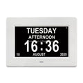 Table Stand Wall Hang 7" LCD Large Display Dementia Digital Calendar Clock With Medication Alarm