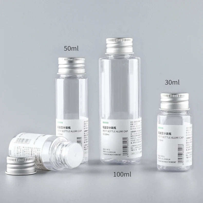 Customizable 30ml PETG Plastic Aluminum Cap Clear Bottle with Pump Sprayer Straight Shoulder Containers for Traveling