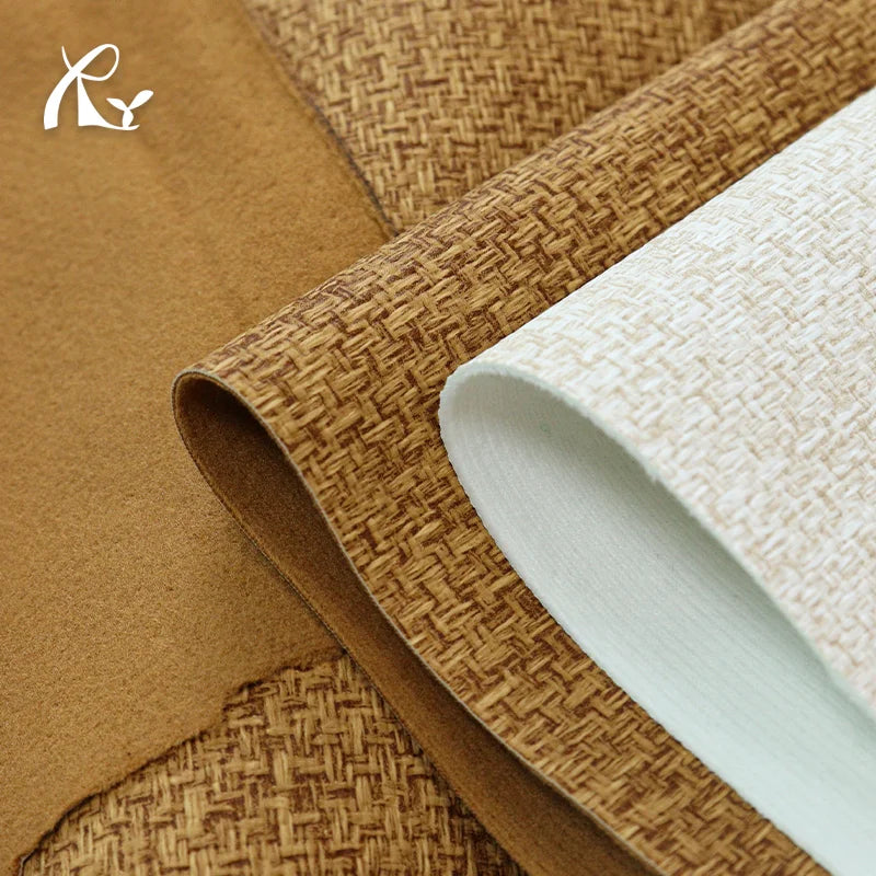 0.9mm Imitation Cloth Pattern PU Leather Elastic Waterproof Synthetic Leather for Garments Dresses Handbags Furniture Grain Line