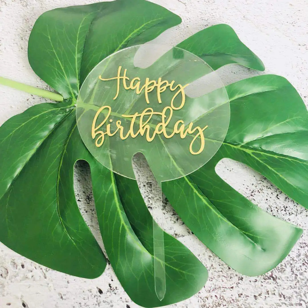 Circle Acrylic Birthday Cake Topper for Celebrating Birthday Various Color Birthday Cake Topper Party Cake Flag Decoration XQ253