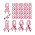 October Charms Metal Detection Saves Lives Crossed Hats Brooch Custom Pink Ribbon for Badge Breast Antique Imitation