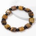 Natural Stone Tiger Eye Green Aventurine Bracelet for Men Square Design Energy Crystal Beads Bracelet Couple Jewelry Male