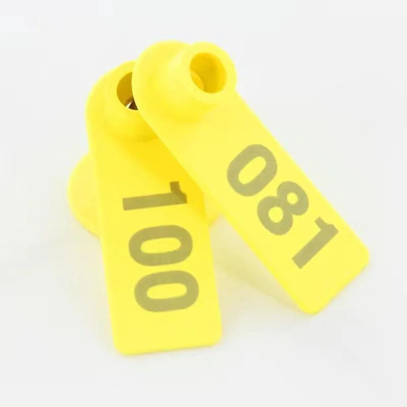 Yellow Customized Number Livestock Identification Ear Tag Kit for Farm Equipment