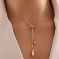 Tassel Wind Gold-plated Water Droplet Pendant Chain Long Style for Jewelry Wholesale N230342