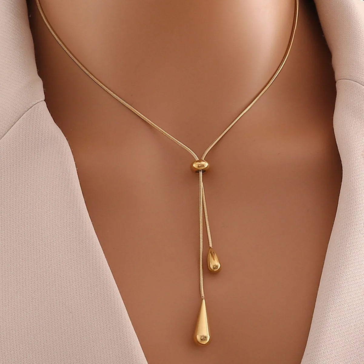 Tassel Wind Gold-plated Water Droplet Pendant Chain Long Style for Jewelry Wholesale N230342