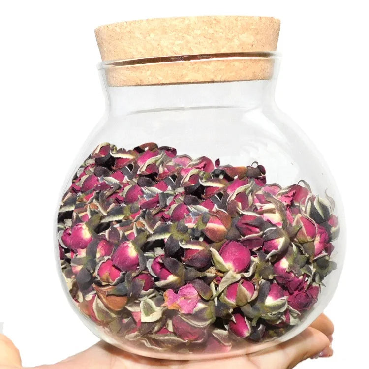 Stock Item Small Round Glass Jar Handmade Glass Mason Jar with Cork Lid