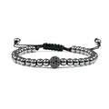 Simple Handmade Woven Gold/Silver/Rose Gold/Black 5mm Small Copper Bead Diamond Inlaid Round Ball Zircon Ball Bracelet for Men