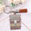 KHS276KH1218 1piece New Product CN WESTERN  HOWDY TRENDY Glitter Acrylic Keychain