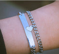 Titanium & Stainless Steel Lovers Bracelet-Simple Love Trend for Valentine's Day