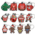 New Fashion Christmas Gingerbread Man Customised 3D Soft PVC Rubber Keychain Digital Photo Key Ring for Women