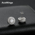 SE001 925 Sterling Silver Earrings Men and Women Stud Earring Hip Hop Jewelry Gift