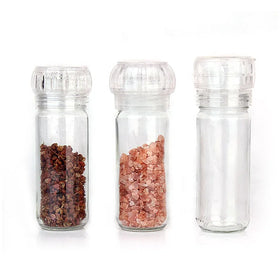 Wholesale Mini Manual Glass Salt Pepper Grinder Transparent Glass Seasoning Bottles for Kitchen