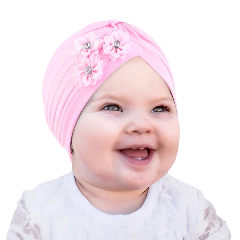 Fashion New Design Girl Head Cloth Flowers Turban for Kid