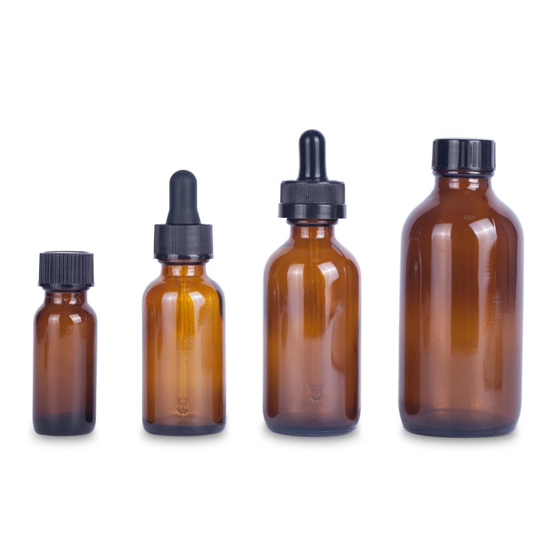Amber Glass Dropper Bottles - 15/30/60/120ml - Essential Oil Serum Tincture Vials Empty