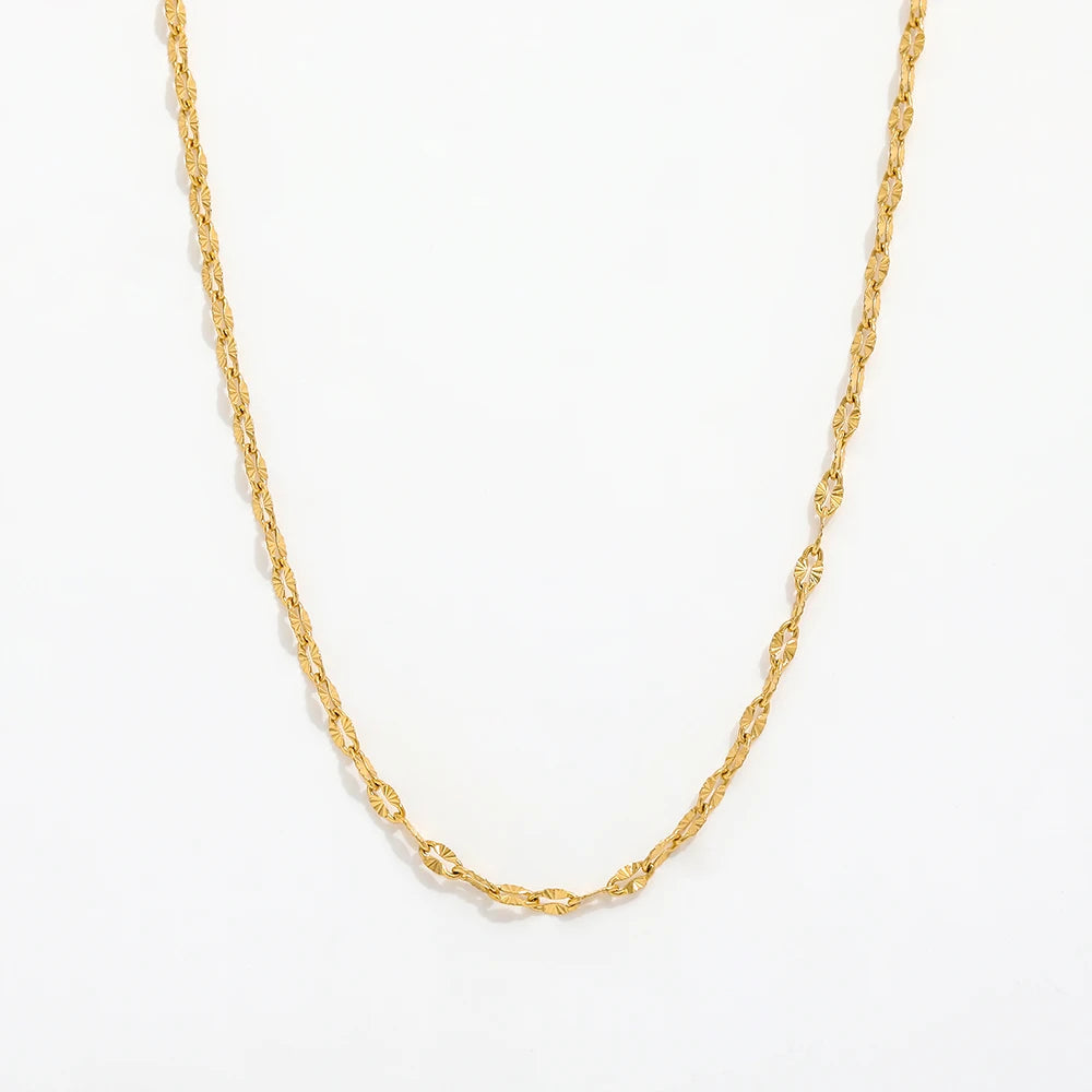 Joolim Jewelry 18K Gold Plated Carambola Dainty Chain Choker Necklace Stainless Steel Jewelry Wholesale