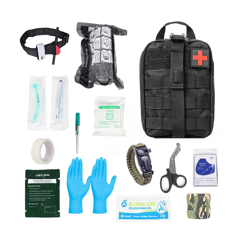 SIVI Emergency Medical Tactical Trauma Hemostatic Bandage Outdoor Camping Hiking Portable First Aid Kit Bag