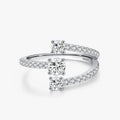 Ailmay 925 Sterling Silver Fashion Geometric Design Zirconia Finger Rings for Women Wedding Engagement Accessories Fine Jewelry