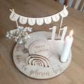 DIY Birthday Wreath Table Decoration Set Pennant Birthday Plate Personalized Birthday Plate with Vase Candle Plate