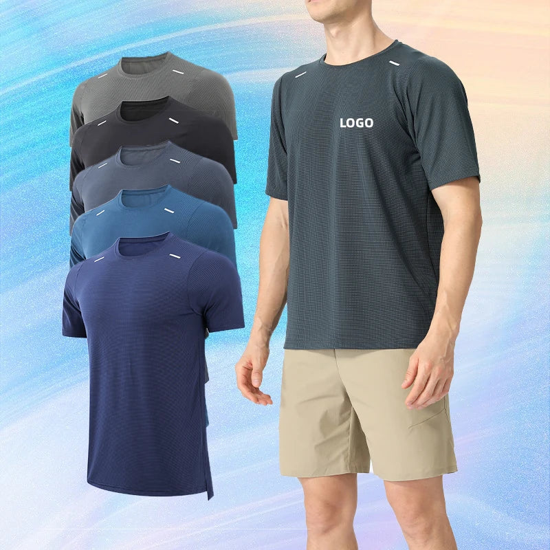 Custom Summer Sports Gym T-Shirt for Men Casual Fitness Running Clothing Solid Short O-Neck Woven Blank Design New Knitted