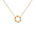 Dainty FineJewelry Necklace With Brilliant Cut Diamond Heart Circle Shape Necklace for Women in 18K Real Yellow Gold Necklace