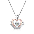 SSeeSY Wholesale Hot Sale Custom Fine Jewelry Valentines Day Gift Beating Heart Crown Pendant Fashion Mothers Day Necklace