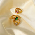 18k Gold Plated Oval Zircon Wedding Ring Bague Cincin Anel Anillos Yuzuk Anelli Schmuck Bijoux En Aci Inoxyd