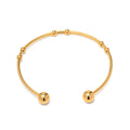2023 New Design 18K Gold Plated Spherical Bracelet Stainless Steel Ball Beads Spherical Opening Cuff Bracelet