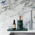 260ml Luxury Stainless Steel Stone Foam Hand Soap Dispenser RF Marble Green Bushed Gold Sprayer Modern Design for Hotel Bathroom