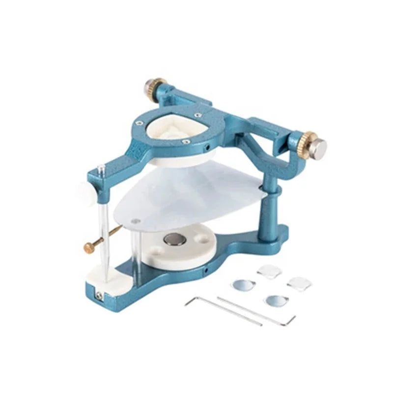 Adjustable Magnetic Dental Lab Handy Articulator with Flat & Curved Occlusal Plates