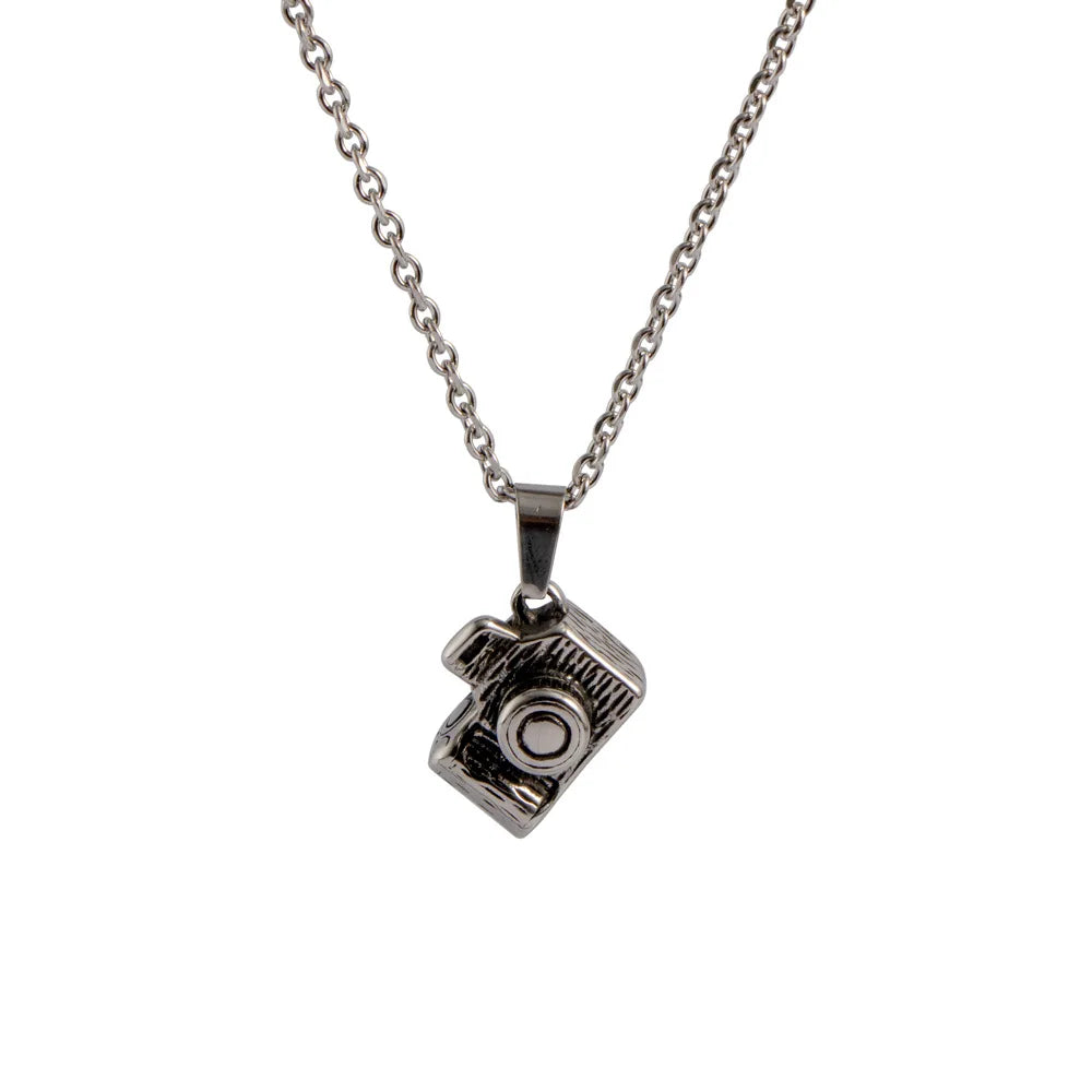 Vintage Style Jewelry Stainless Steel Men Hidden Camera Necklace