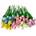 Wholesale Single Stem Pu Real Touch Faux Flowers Artificial Tulip for Home Indoor Decoration