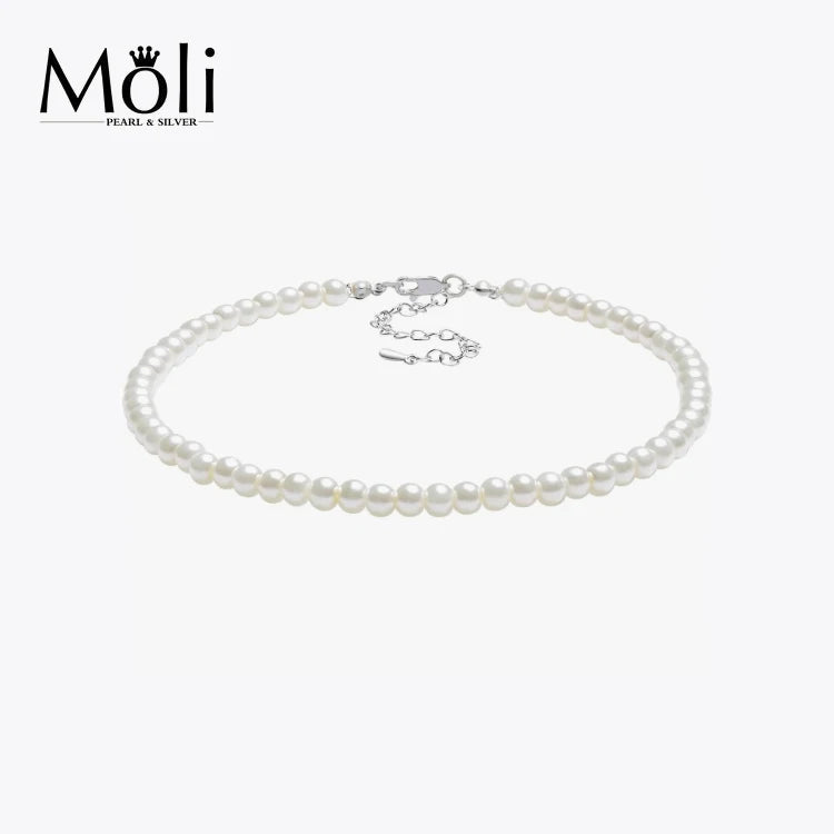 Fashion Women Jewelry 5-6mm Real Geunuine Round Beaded Pearl Choker Necklace for Bride