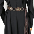 Vintage Bohemian Skirt Cool Belt for Women Studded PU with Durable Alloy Buckle