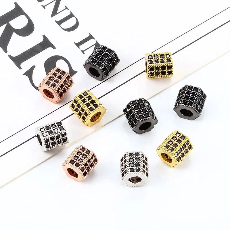 Copper Waterproof Spacer Beads Big Hole Beads for Jewelry Findings Making Diy Bracelet Necklace