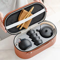 Customizable Logo New Portable White Chinese Ceramic Tea Set Europe Design Style for Travel & Office