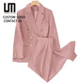 Liu Ming Oem Odm Fashion Wholesale Spring Autumn Women High End Blazer 2 Piece Pants Set