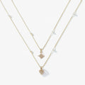 LOZRUNVE 925 Silver 14k 18k Gold Freshwater Pearl Charm Heart Starburst Necklace Set for Women Girls
