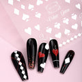 Zhengxiang White Poker Plum Blossom Square Spade Red Heart Catfish Skeleton Circle Design Nail Stickers and Decal